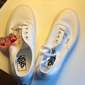 Vans White Low-Top Canvas Sneakers